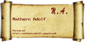 Mathern Adolf névjegykártya